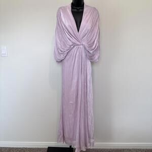 Badgley Mischka Draped Dolman Sleeve Chiffon Gown (Sz: 2/ MSRP: $880)